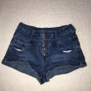 high waisted jean shorts